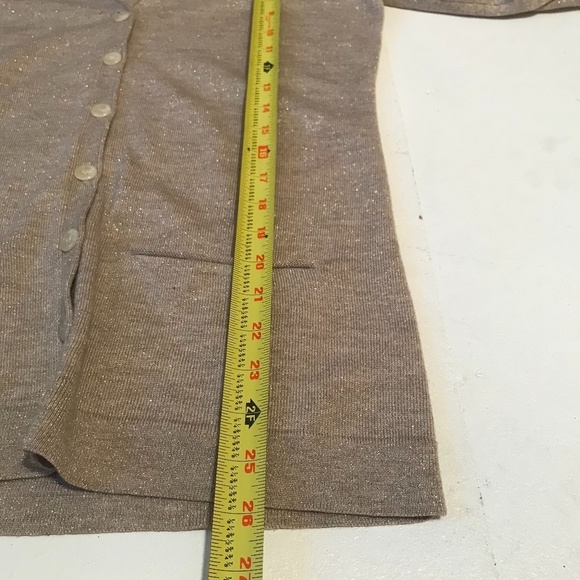 Rare Ann Taylor Women Gold Merino Wool Cardigan - Picture 10 of 10